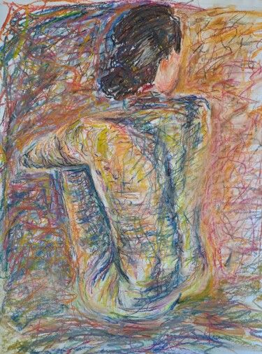 Pintura titulada "femme 4" por Michel Poujol, Obra de arte original, Pastel
