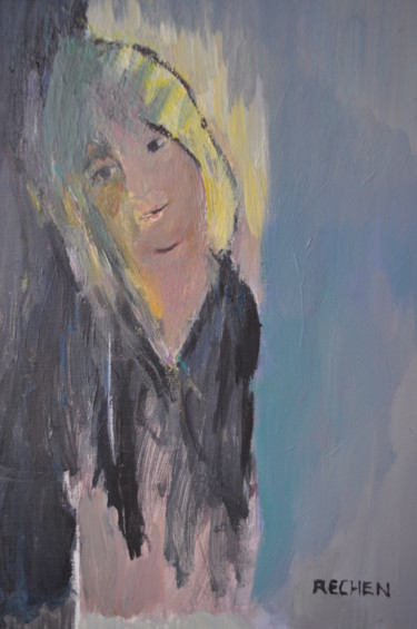 Schilderij getiteld "jeune fille" door Michel Rajchenbach, Origineel Kunstwerk, Olie