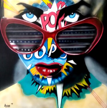 Peinture intitulée "Pop'art no 1.jpg" par Michel Ruelle (Aéro), Œuvre d'art originale, Acrylique Monté sur Châssis en bois