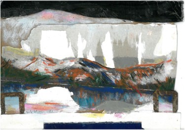 Peinture intitulée "Paysage islandais" par Michel Tabanou, Œuvre d'art originale, Acrylique
