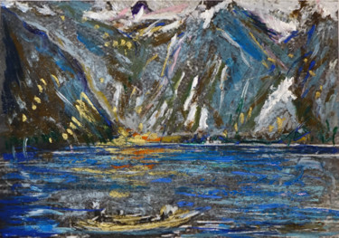 Malerei mit dem Titel "FJORD" von Michel Tabanou, Original-Kunstwerk, Acryl