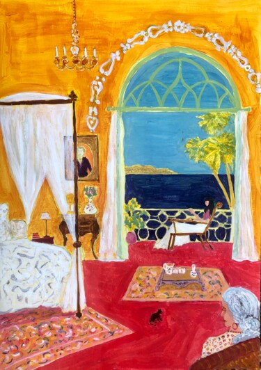 Pintura intitulada "Goa, room with a vi…" por Michel Testard, Obras de arte originais, Acrílico