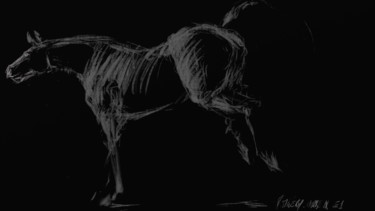Arts numériques intitulée "Horse IX - 001" par Michel Thiery (By Daesyl arts), Œuvre d'art originale