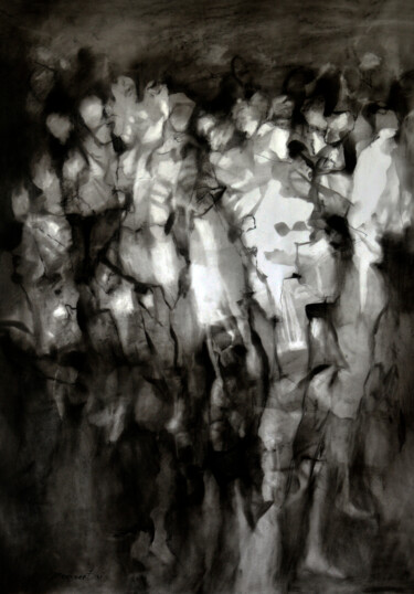 Pintura titulada "Los Buscadores de T…" por Michel V. Meulenert (Meulenert), Obra de arte original, Carbón