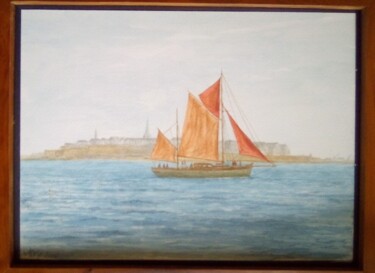 Painting titled "Saint Malo" by Michel Van Ootegem, Original Artwork, Gouache