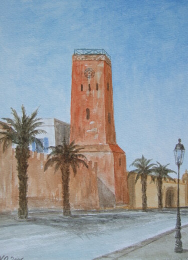 Painting titled "Essaouira" by Michel Van Ootegem, Original Artwork, Gouache