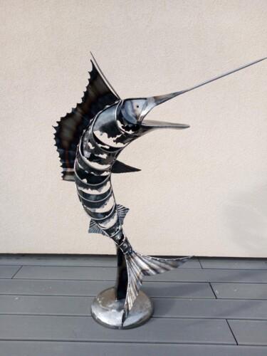 Skulptur mit dem Titel "Espadon" von Michel Vasseur, Original-Kunstwerk, Metalle
