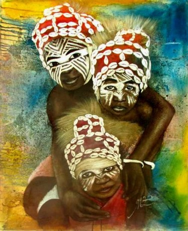 Peinture intitulée "deguisement.jpg" par Michel Zambo, Œuvre d'art originale, Acrylique