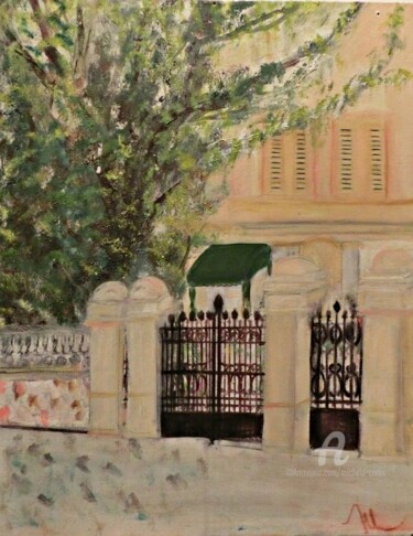 Malarstwo zatytułowany „The Gatehouse” autorstwa Michela Curtis, Oryginalna praca, Olej