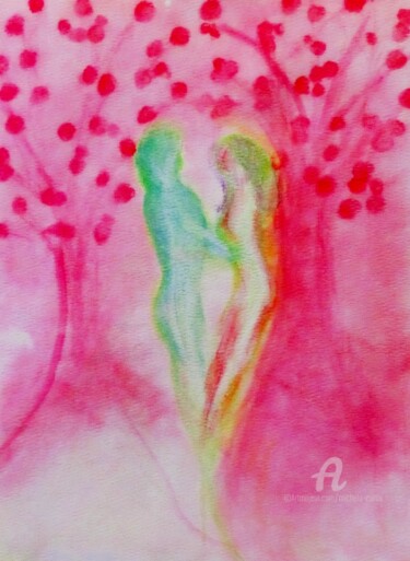 Painting titled "Adam and Eve" by Michela Curtis, Original Artwork, Watercolor