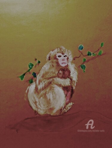 Картина под названием "In The Trees" - Michela Curtis, Подлинное произведение искусства, Масло