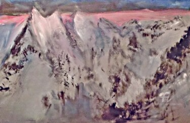 Peinture intitulée "The Peak" par Michela Curtis, Œuvre d'art originale, Huile Monté sur Autre panneau rigide