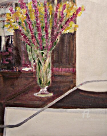 Painting titled "In The Foyer" by Michela Curtis, Original Artwork, Oil