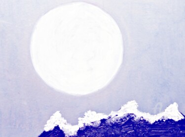 Картина под названием "The Moon" - Michela Curtis, Подлинное произведение искусства, Масло