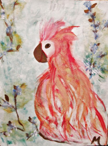 Painting titled "The Parrot" by Michela Curtis, Original Artwork, Acrylic