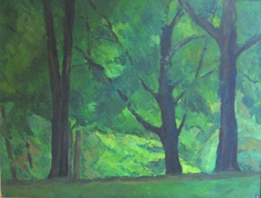 Painting titled "Le Parc Montsouris" by Michel Adam, Original Artwork