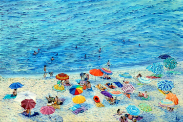 Painting titled "Spiagge Italiane" by Michelangelo Rossi, Original Artwork, Oil