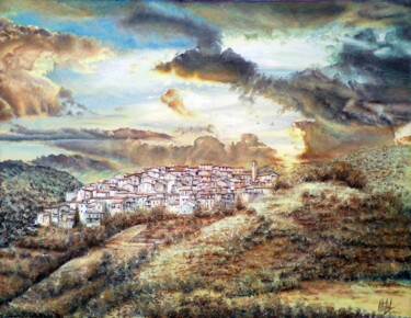Pintura intitulada "Il sole dopo la tem…" por Michelangelo Rossi, Obras de arte originais, Óleo