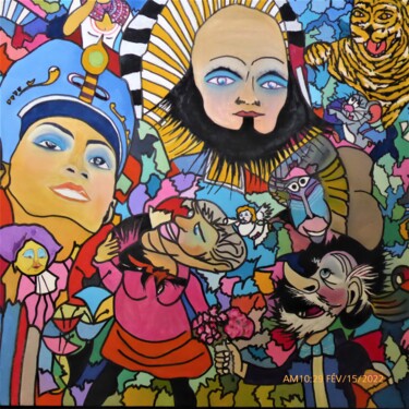 Картина под названием "Fallas 2019" - Berny, Подлинное произведение искусства, Масло Установлен на Деревянная рама для носил…