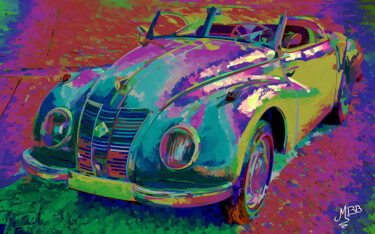 Digital Arts titled "Automobile spirit" by Michèle Baylet-Brunet, Original Artwork, Digital Painting Mounted on Aluminium