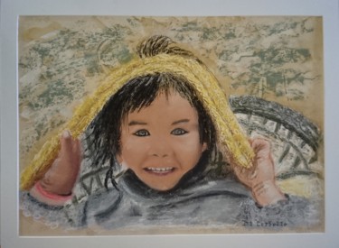 Peinture intitulée "Le Porteur de Pierr…" par Michèle Cerbello (Pastelliste), Œuvre d'art originale, Pastel Monté sur Autre…