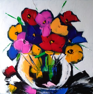 Painting titled "LE BOUQUET" by Michele Devinante, Original Artwork