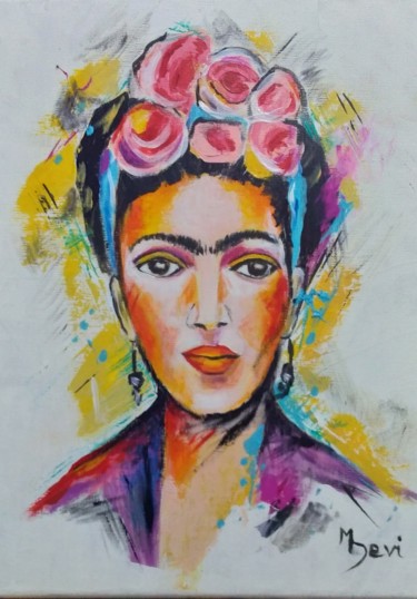 Pittura intitolato "HOMMAGE À FRIDA" da Michele Devinante, Opera d'arte originale, Acrilico