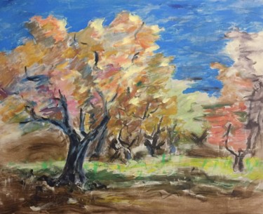 Peinture intitulée "Automne" par Michèle Gerbaud, Œuvre d'art originale, Acrylique