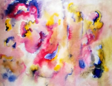 Painting titled "dans l'espace" by Michele Glaize, Original Artwork, Ink