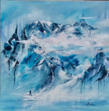 Painting titled "Evasion" by Michèle Labbre Cayla, Original Artwork, Oil