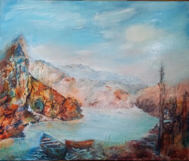 Painting titled "Paisible solitude" by Michèle Labbre, Original Artwork, Oil