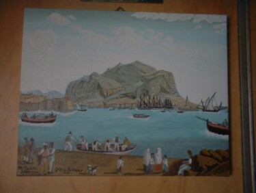 Painting titled "Golfo di Palermo ne…" by Michele Montalto, Original Artwork, Oil