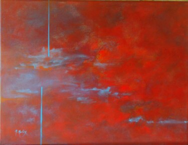 Painting titled "Traces  n°1 bis" by Michèle Radix, Original Artwork, Acrylic
