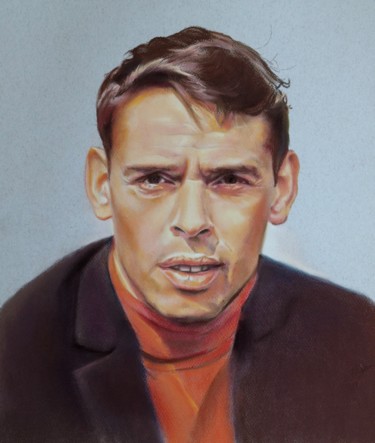 Malarstwo zatytułowany „Jacques Brel” autorstwa Michèle Rais, Oryginalna praca, Pastel