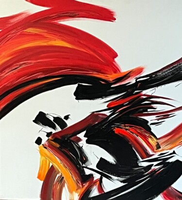 Painting titled "Contraste - Esprit…" by Michèle Sauberli, Original Artwork, Acrylic Mounted on Wood Stretcher frame