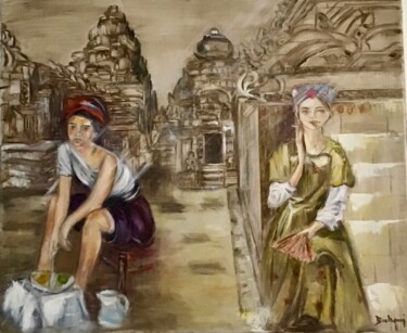 Pintura titulada "Un soir" por Michele Trabalon, Obra de arte original, Oleo Montado en Bastidor de camilla de madera