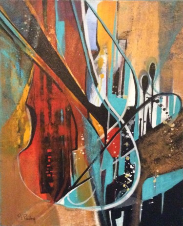 Peinture intitulée "Jazz" par Michèle Padoy, Œuvre d'art originale, Acrylique