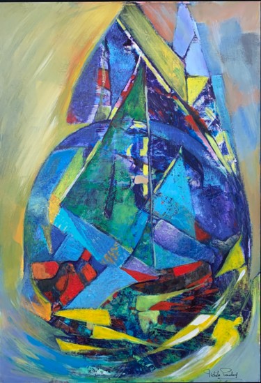 Картина под названием "Autour du monde" - Michèle Padoy, Подлинное произведение искусства, Акрил Установлен на Деревянная па…