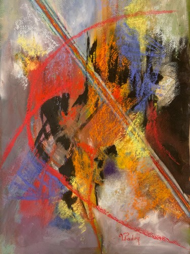 Peinture intitulée "La terre brûle" par Michèle Padoy, Œuvre d'art originale, Pastel