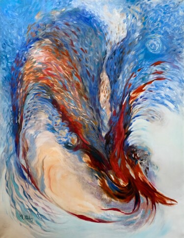 Картина под названием "Big Bang I" - Michèle Padoy, Подлинное произведение искусства, Акрил Установлен на Деревянная рама дл…