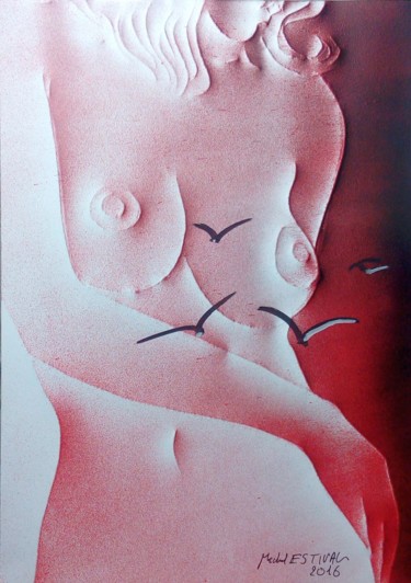 Peinture intitulée "'Évocation'" par Michel Estival, Œuvre d'art originale, Bombe aérosol