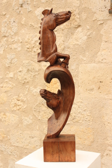 Sculpture titled "Macha" by Michel Ferre, Original Artwork, Wood