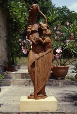 Sculpture intitulée "La Dame à la Licorne" par Michel Ferre, Œuvre d'art originale