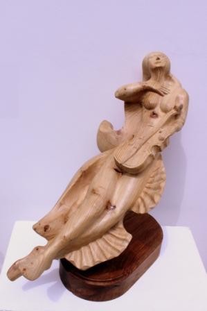 Sculpture intitulée "L'Ame des violons" par Michel Ferre, Œuvre d'art originale, Bois