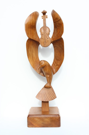 Sculpture intitulée "Oiseau et Violon" par Michel Ferre, Œuvre d'art originale