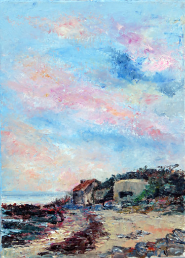 Peinture intitulée "Concarneau, soleil…" par Michel Hamelin, Œuvre d'art originale, Huile Monté sur Châssis en bois