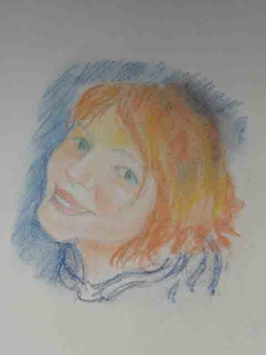 Dibujo titulada "jeune fille" por Michel Hamelin, Obra de arte original, Pastel