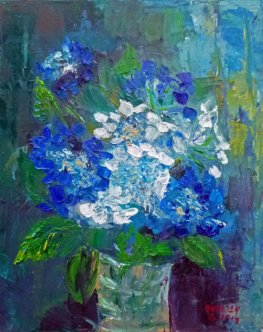 Malerei mit dem Titel ""Blaumeise" et "Lib…" von Michel Hamelin, Original-Kunstwerk, Öl