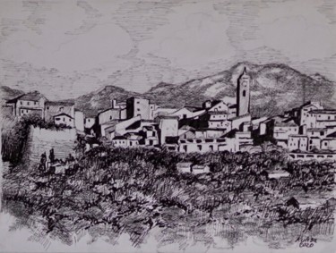 "Porto Vecchio." başlıklı Tablo Michel Kulisa tarafından, Orijinal sanat, Mürekkep