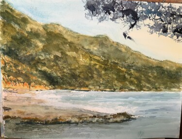 Painting titled "Corse Porto" by Michel Kulisa, Original Artwork, Watercolor